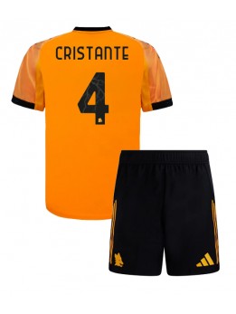 AS Roma Bryan Cristante #4 Replika Borta Kläder Barn 2025-26 Kortärmad (+ byxor)